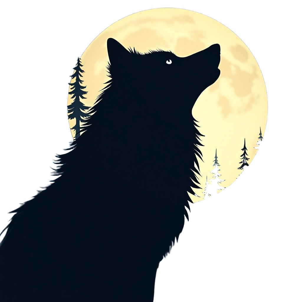 Howling Wolf in the Moonlight